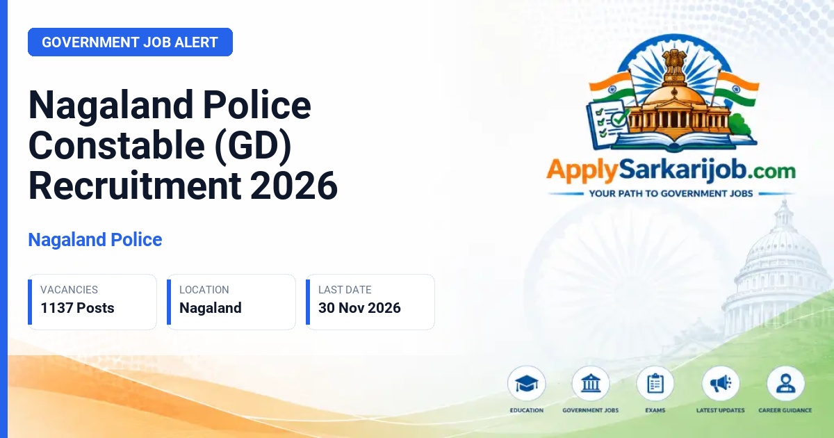 Nagaland Police - Constable (General Duty / GD) Official Notification Poster & Schedule