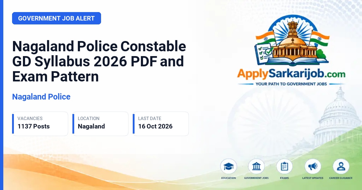 Nagaland Police - Constable (GD) Official Notification Poster & Schedule