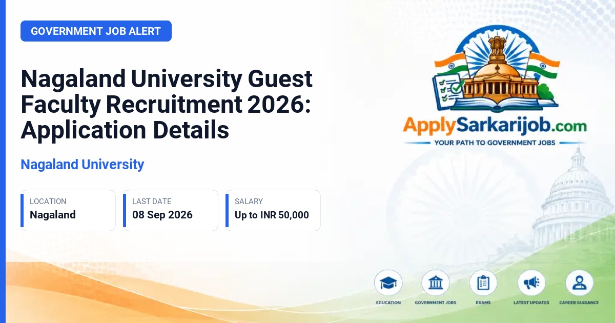 Nagaland University - Guest Faculty Official Notification Poster & Schedule