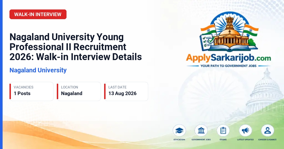 Nagaland University - Young Professional II (YP II) Official Notification Poster & Schedule