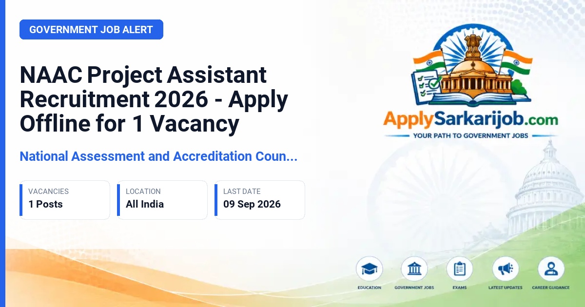 National Assessment and Accreditation Council (NAAC) - Project Assistant Official Notification Poster & Schedule