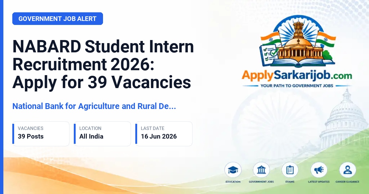 National Bank for Agriculture and Rural Development (NABARD) - Student Intern Official Notification Poster & Schedule
