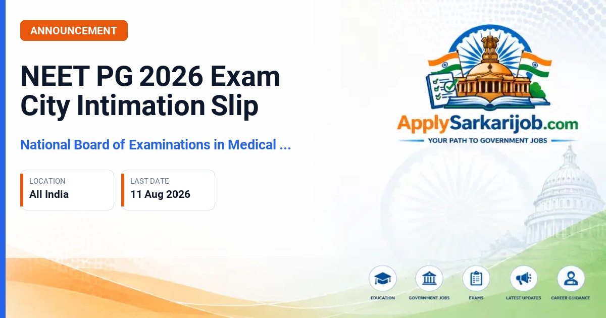 National Board of Examinations in Medical Sciences - NEET PG 2026 Official Notification Poster & Schedule