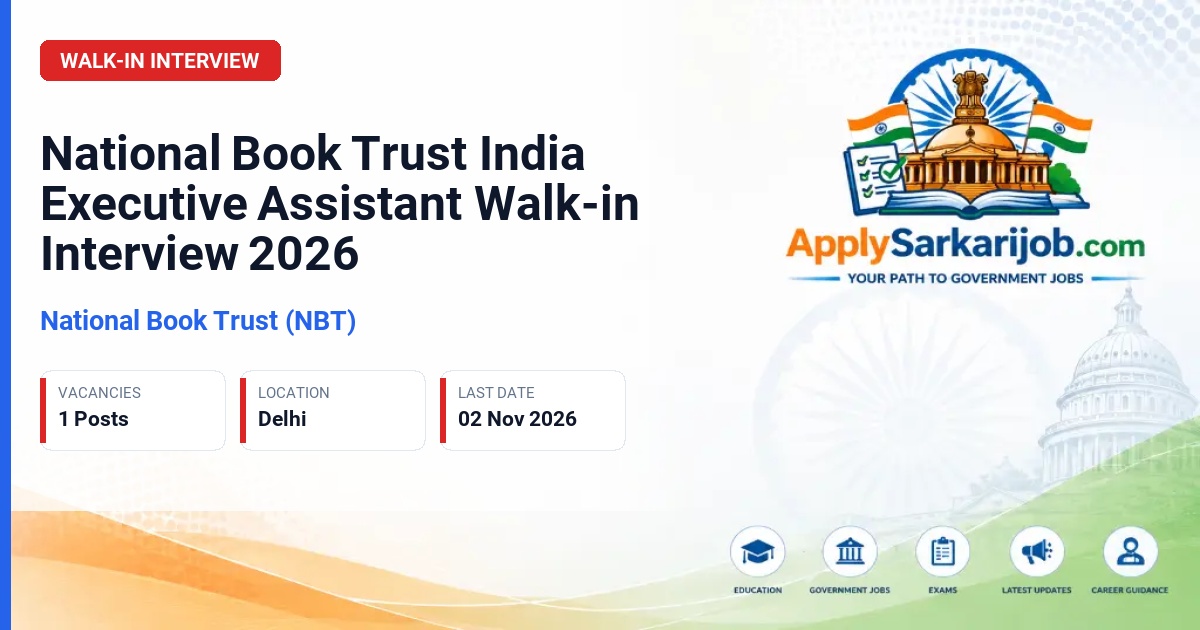 National Book Trust (NBT) - Executive Assistant Official Notification Poster & Schedule