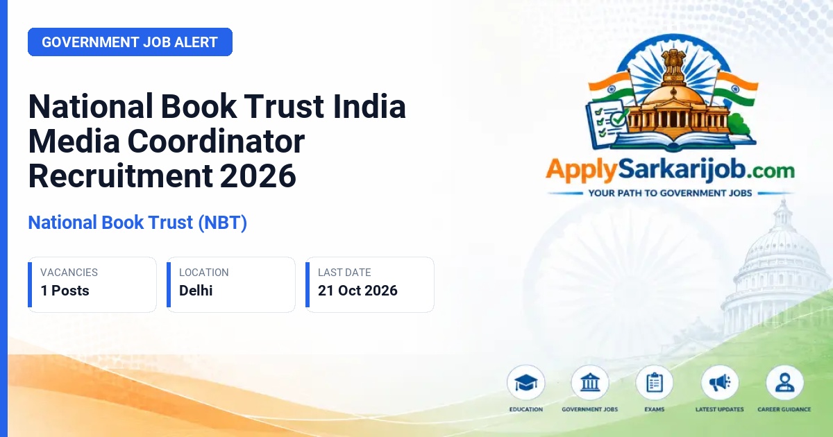 National Book Trust (NBT) - Media Coordinator Official Notification Poster & Schedule