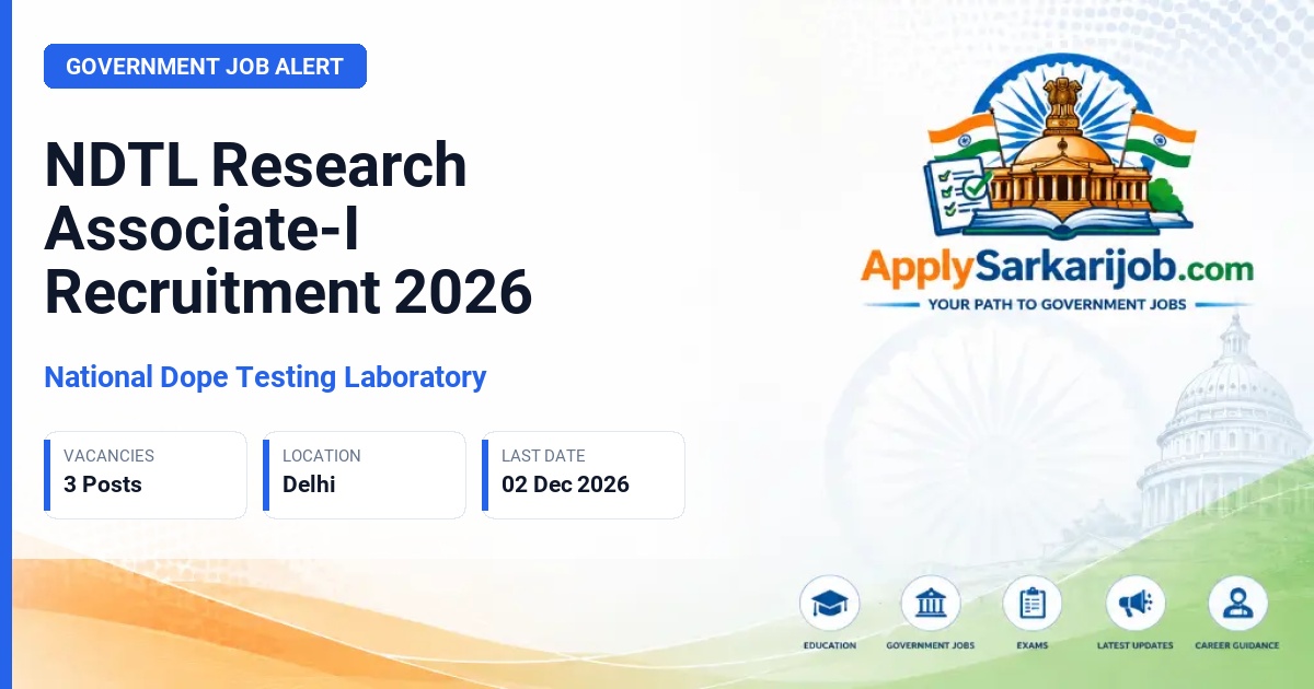 National Dope Testing Laboratory - Research Associate - I Official Notification Poster & Schedule