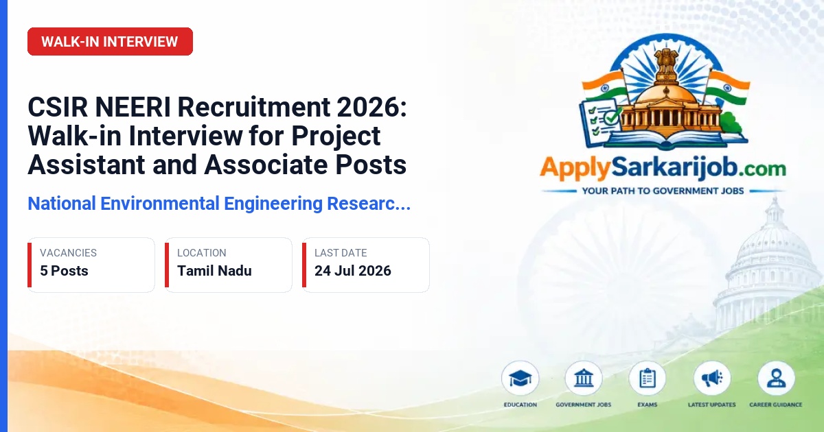 Council of Scientific and Industrial Research (CSIR) - Project Assistant-II, Project Associate-I Official Notification Poster & Schedule