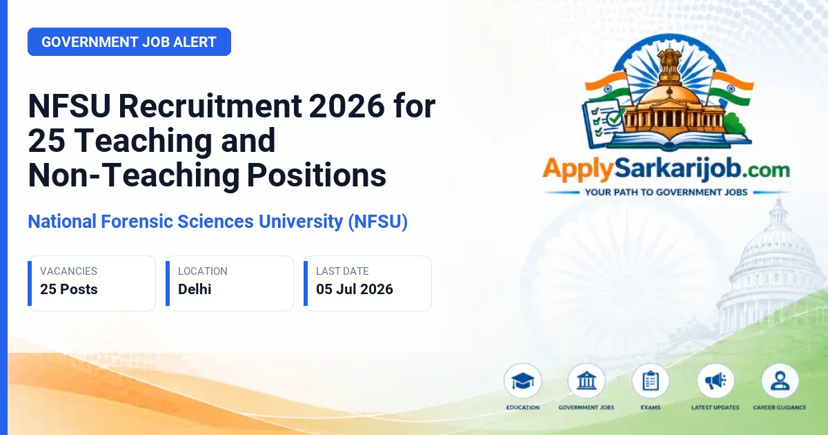 National Forensic Sciences University (NFSU) - Teaching and Non-Teaching Positions Official Notification Poster & Schedule