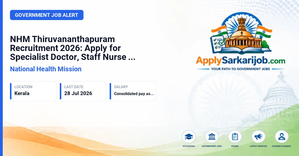 National Health Mission - Specialist Doctor, Staff Nurse, Pharmacist, and others Official Notification Poster & Schedule