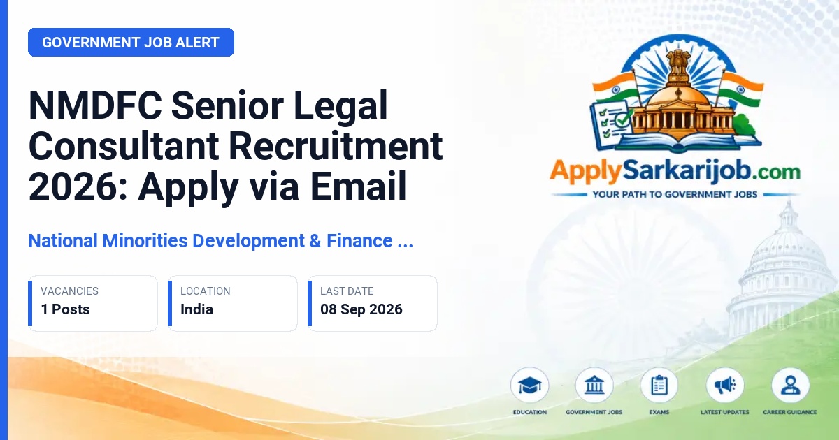 National Minorities Development & Finance Corporation - Senior Legal Consultant Official Notification Poster & Schedule