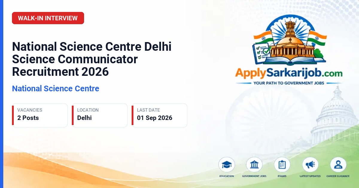 National Science Centre - Science Communicator Official Notification Poster & Schedule