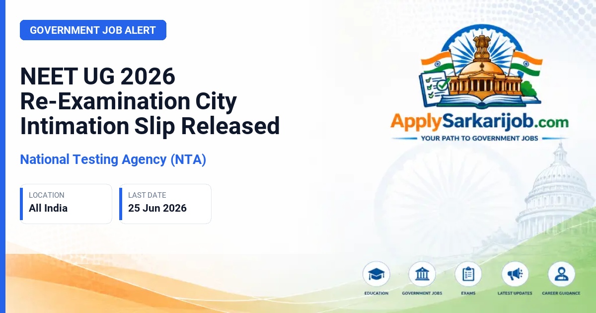 National Testing Agency (NTA) - NEET UG 2026 Re-Examination Official Notification Poster & Schedule