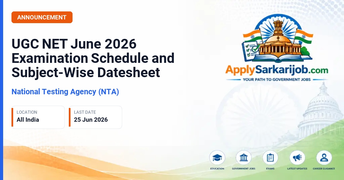 National Testing Agency (NTA) - UGC NET June 2026 Official Notification Poster & Schedule