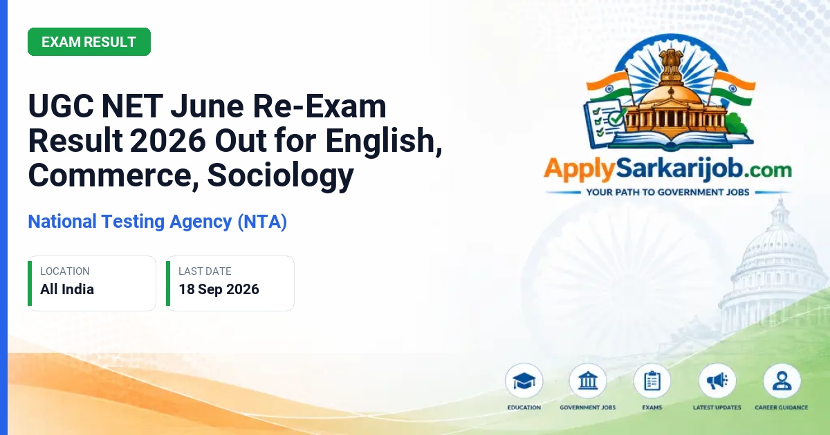 National Testing Agency (NTA) - UGC NET June Re-Exam Result 2026 Official Notification Poster & Schedule