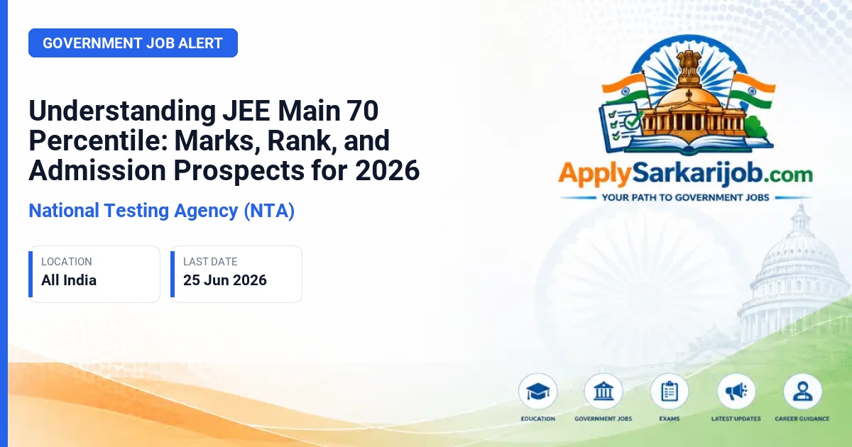 National Testing Agency (NTA) - Understanding JEE Main 70 Percentile: Marks, Rank, and Admission Prospects for 2026 Official Notification Poster & Schedule