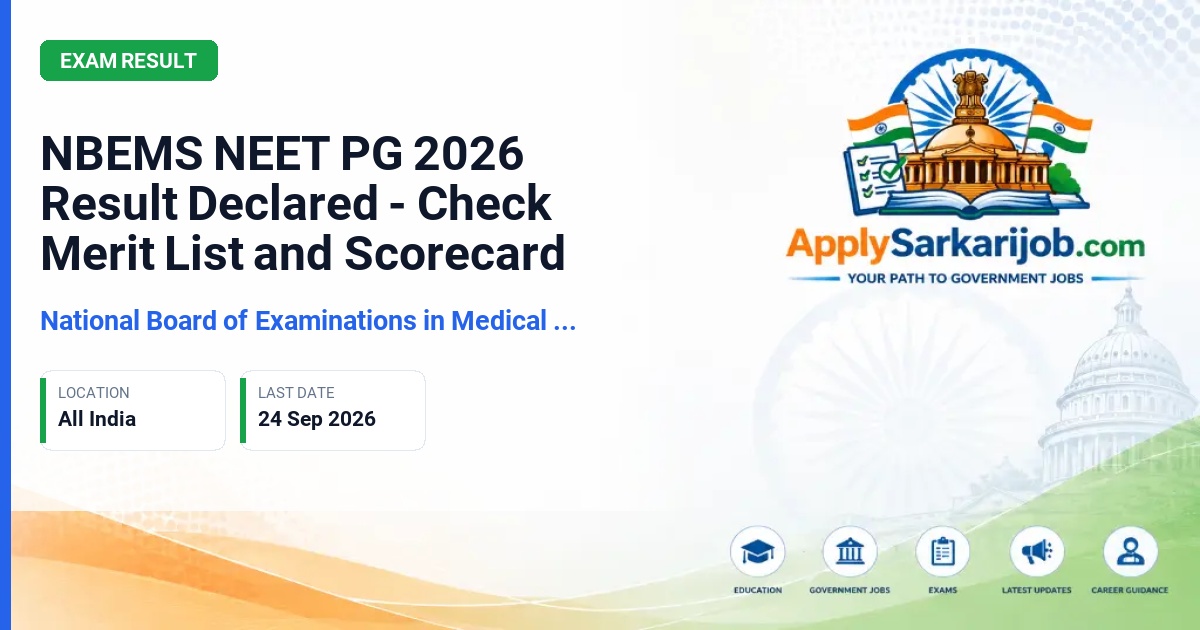 National Board of Examinations in Medical Sciences (NBEMS) - NEET PG 2026 Official Notification Poster & Schedule