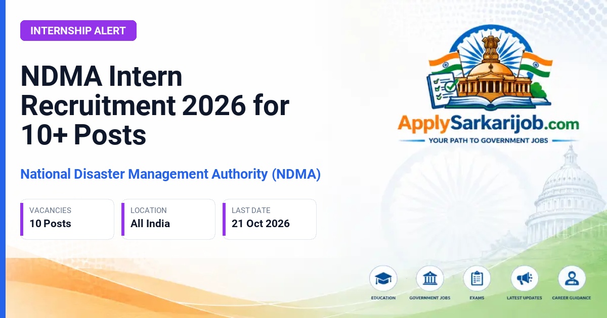 National Disaster Management Authority (NDMA) - Intern Official Notification Poster & Schedule
