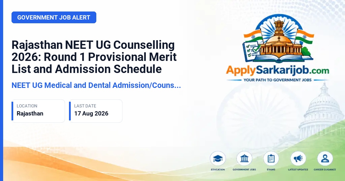 NEET UG Medical and Dental Admission/Counselling Board - MBBS/BDS Admission Official Notification Poster & Schedule
