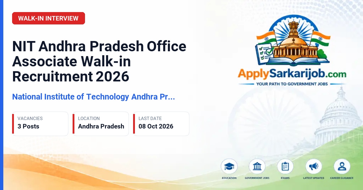 National Institute of Technology Andhra Pradesh - Office Associate Official Notification Poster & Schedule