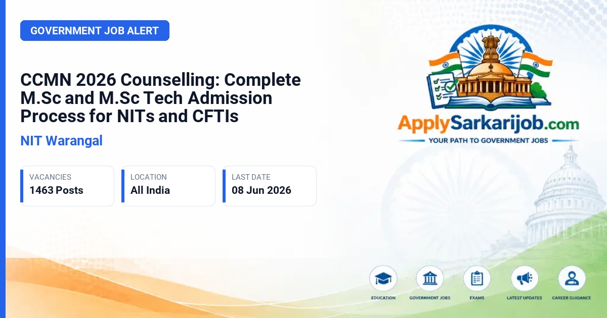 NIT Warangal - M.Sc./M.Sc. Tech Admission Official Notification Poster & Schedule