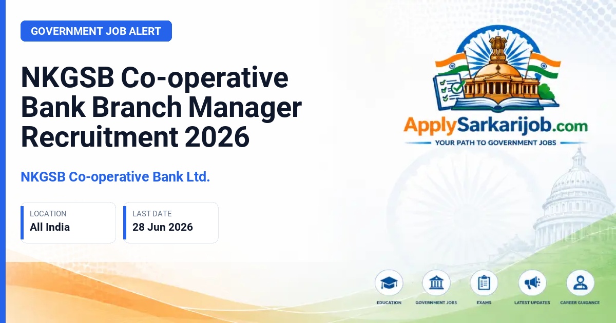 NKGSB Co-operative Bank Ltd. - Branch Manager Official Notification Poster & Schedule