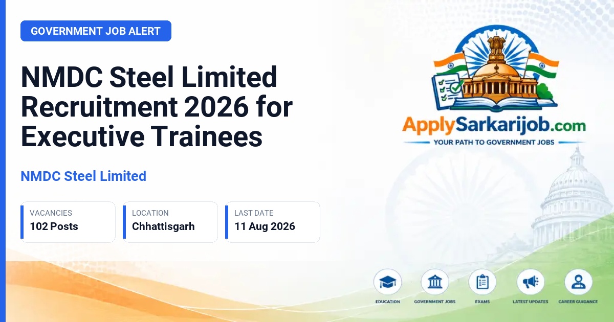 NMDC Steel Limited - Executive Trainee Official Notification Poster & Schedule