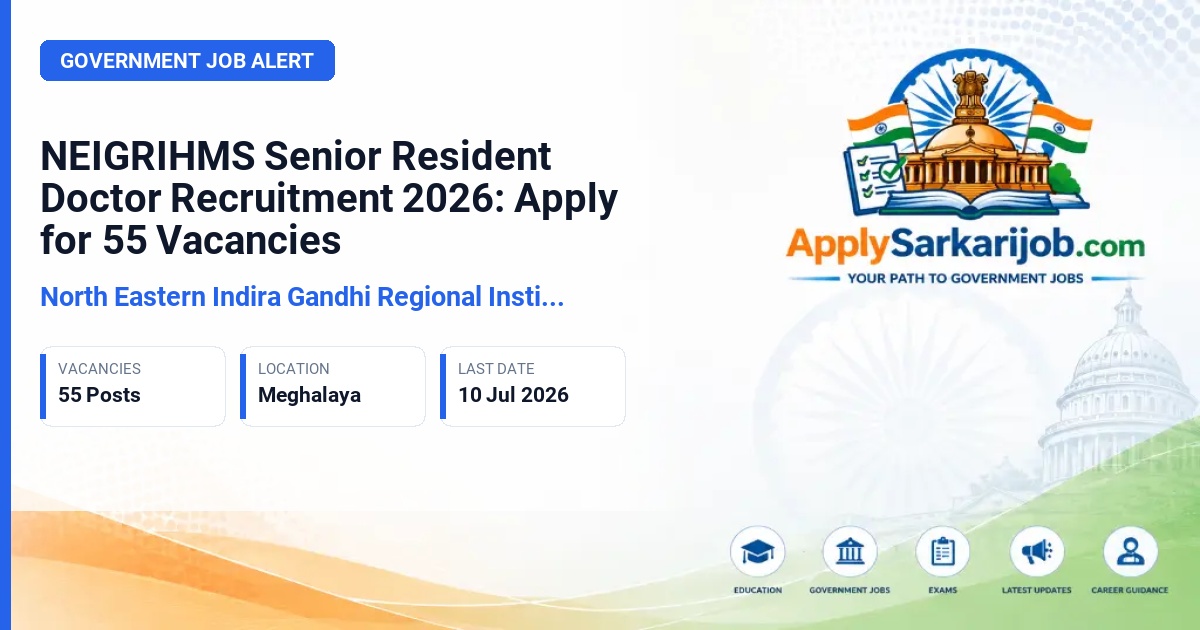 North Eastern Indira Gandhi Regional Institute of Health & Medical Sciences (NEIGRIHMS) - Senior Resident Doctor Official Notification Poster & Schedule