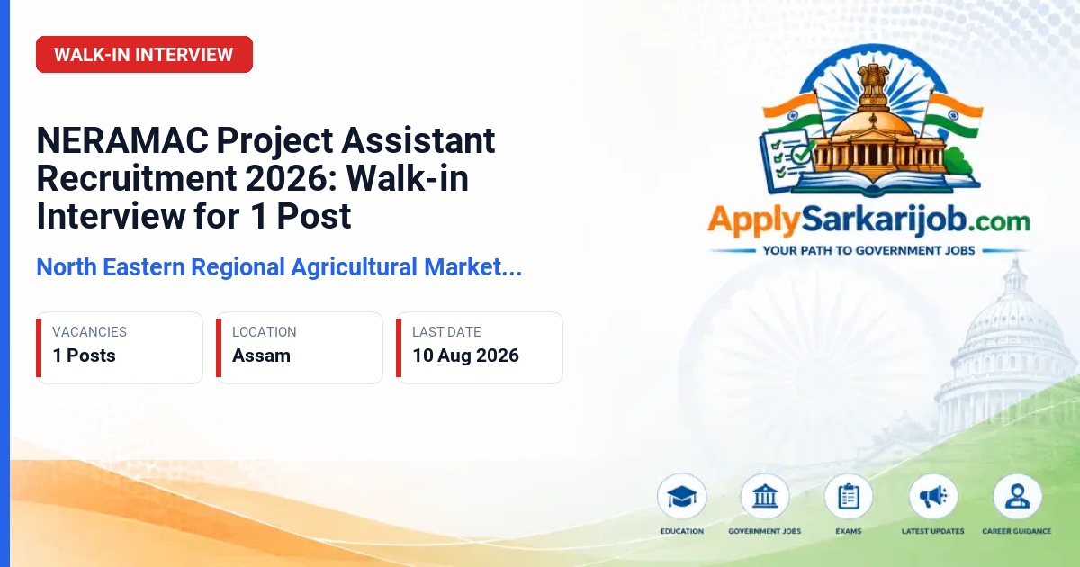 North Eastern Regional Agricultural Marketing Corporation - Project Assistant Official Notification Poster & Schedule