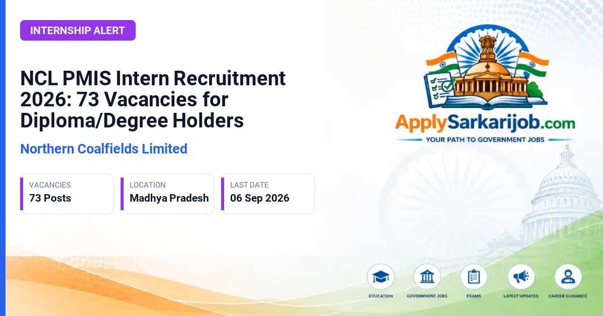 Northern Coalfields Limited - Intern Official Notification Poster & Schedule