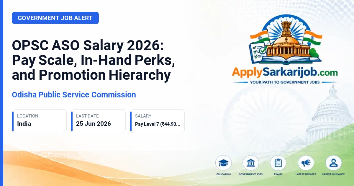 Odisha Public Service Commission (OPSC) - Assistant Section Officer Official Notification Poster & Schedule