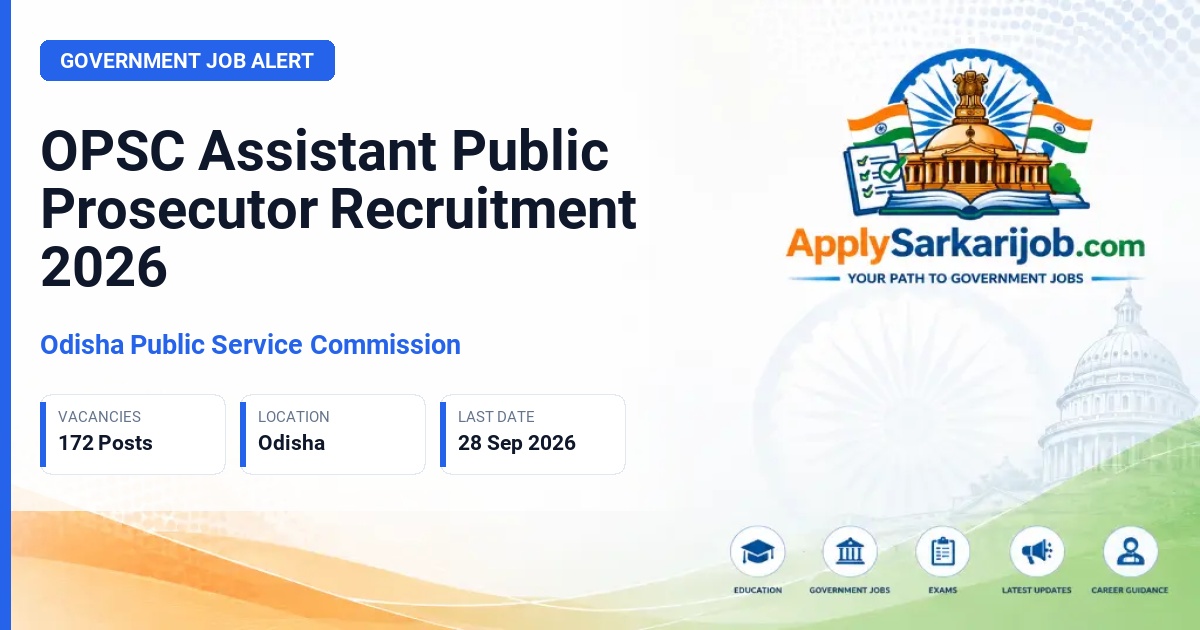 Odisha Public Service Commission - Assistant Public Prosecutor Official Notification Poster & Schedule