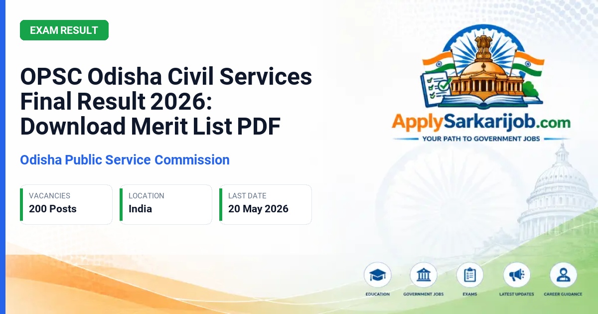 Odisha Public Service Commission (OPSC) - Odisha Civil Services (OCS) Official Notification Poster & Schedule