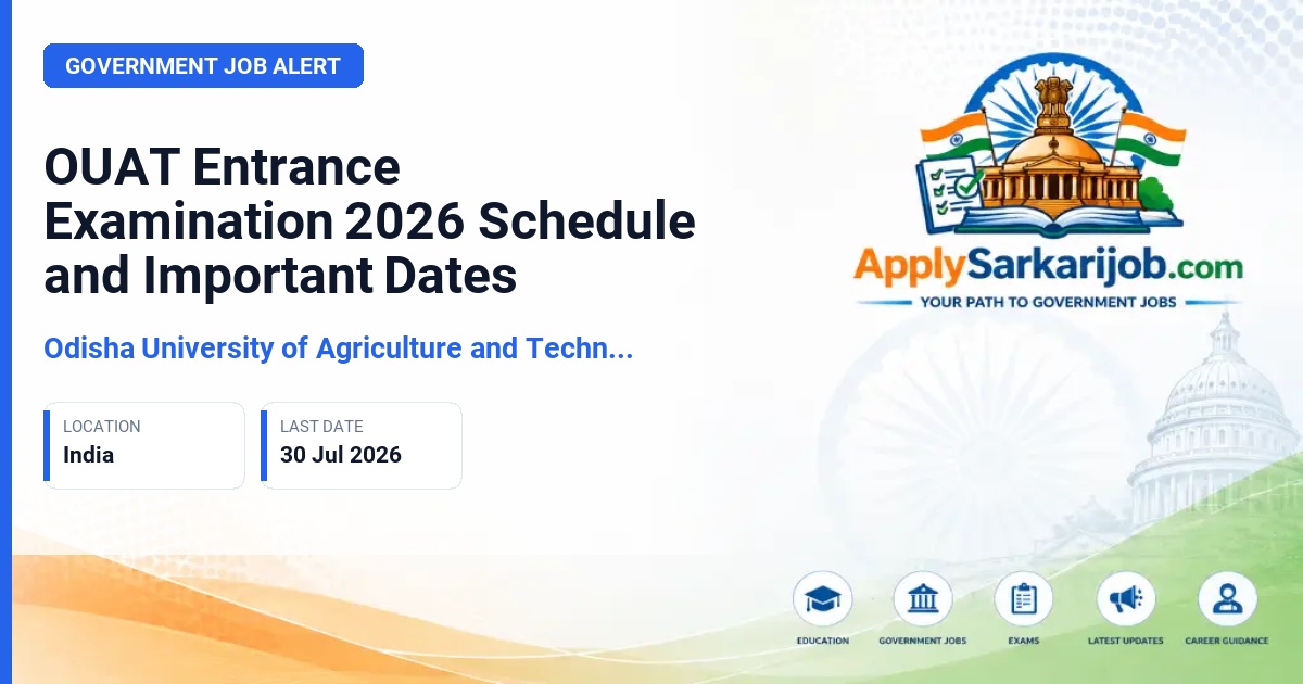 Odisha University of Agriculture and Technology - Undergraduate Admission 2026 Official Notification Poster & Schedule
