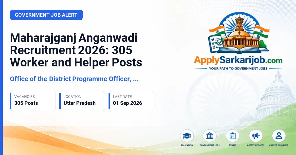 Office of the District Programme Officer, Maharajganj - Anganwadi Worker and Helper Official Notification Poster & Schedule