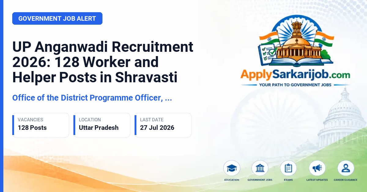 Office of the District Programme Officer, Shravasti - Anganwadi Worker and Helper Official Notification Poster & Schedule