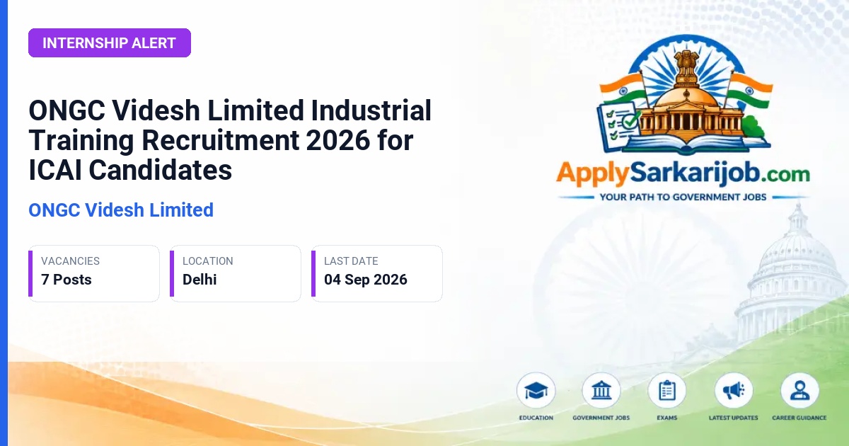 ONGC Videsh Limited - Industrial Trainee Official Notification Poster & Schedule