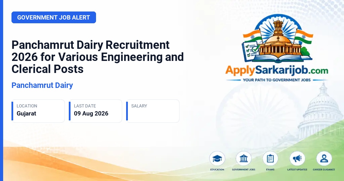 Panchamrut Dairy - Engineering Officer, Clerk, Veterinary Officer, and Others Official Notification Poster & Schedule
