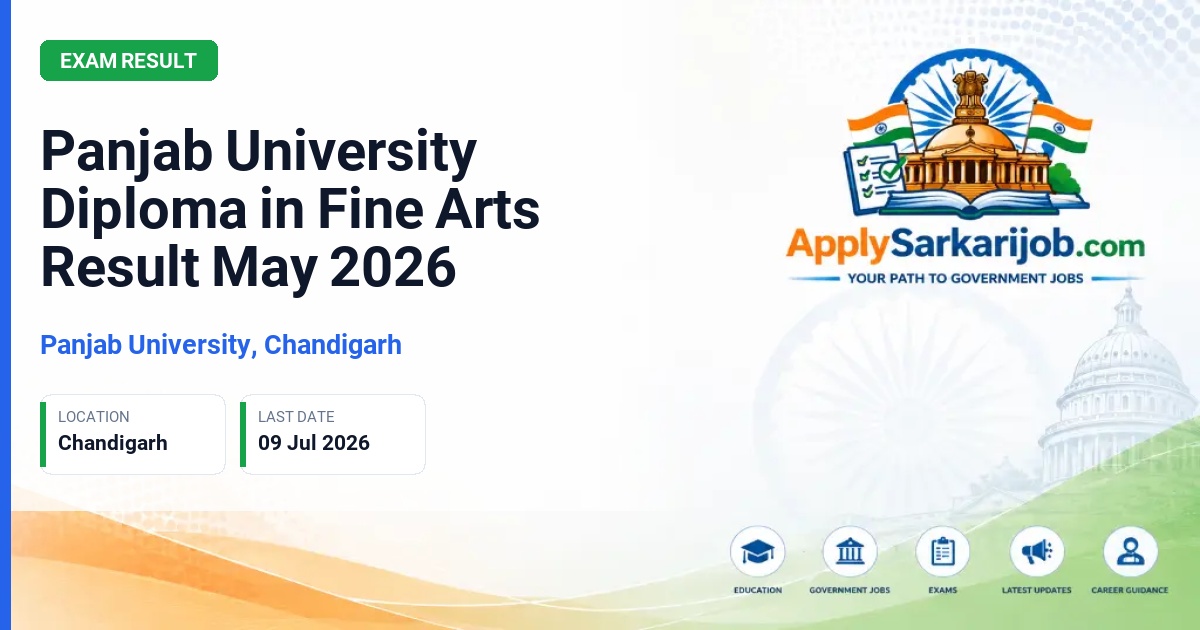 Panjab University, Chandigarh - Panjab University Diploma in Fine Arts Result May 2026 Official Notification Poster & Schedule