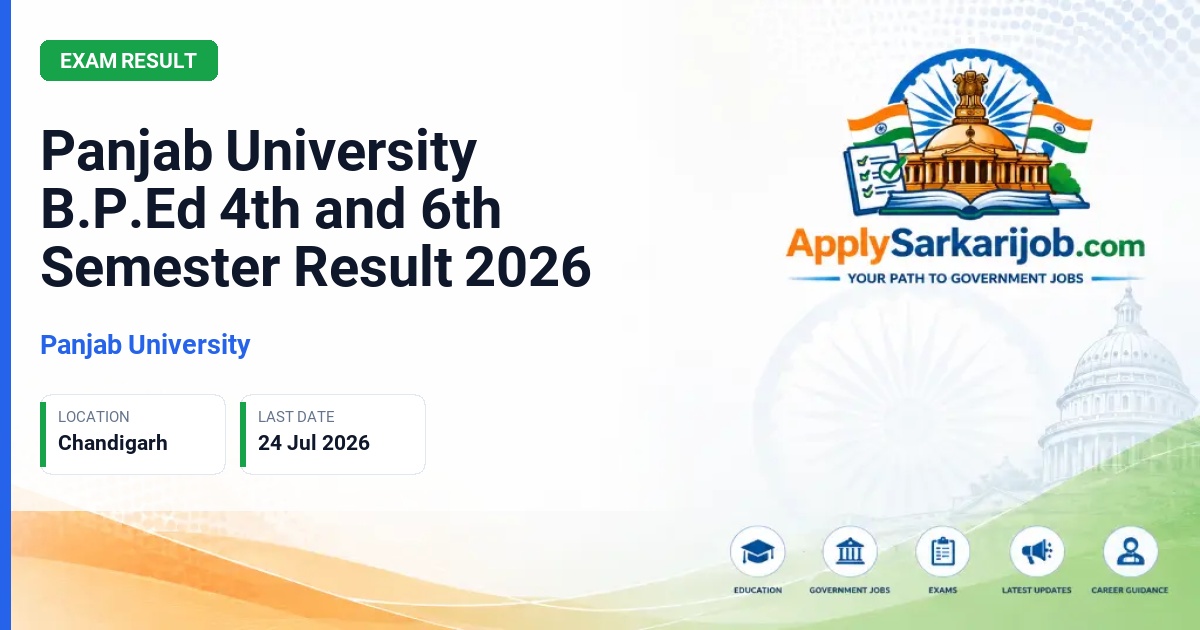 Panjab University - Panjab University B.P.Ed 4th and 6th Semester Result 2026 Official Notification Poster & Schedule