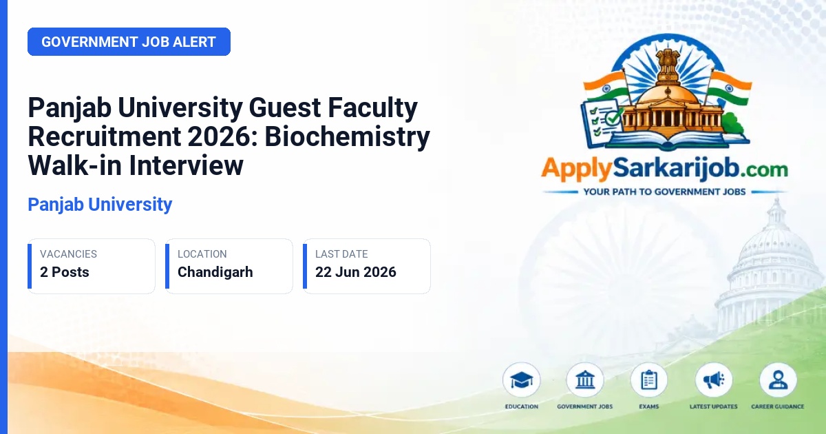 Panjab University (PU) - Guest Faculty Official Notification Poster & Schedule