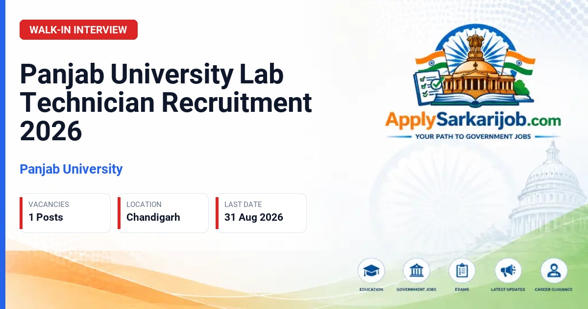 Panjab University (PU) - Lab Technician Official Notification Poster & Schedule