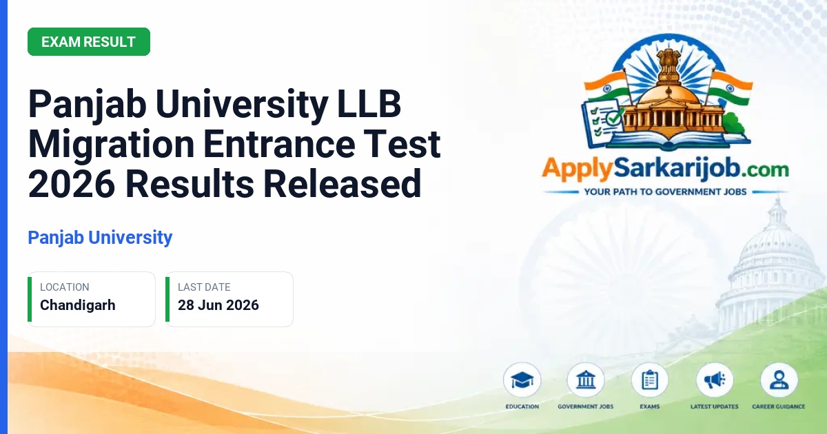 Panjab University - LLB Migration Entrance Official Notification Poster & Schedule