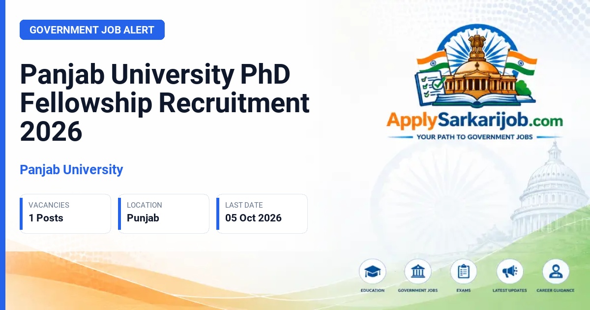 Panjab University - PhD Fellowship Official Notification Poster & Schedule