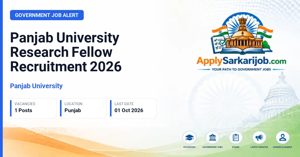 Panjab University - Research Fellow Official Notification Poster & Schedule
