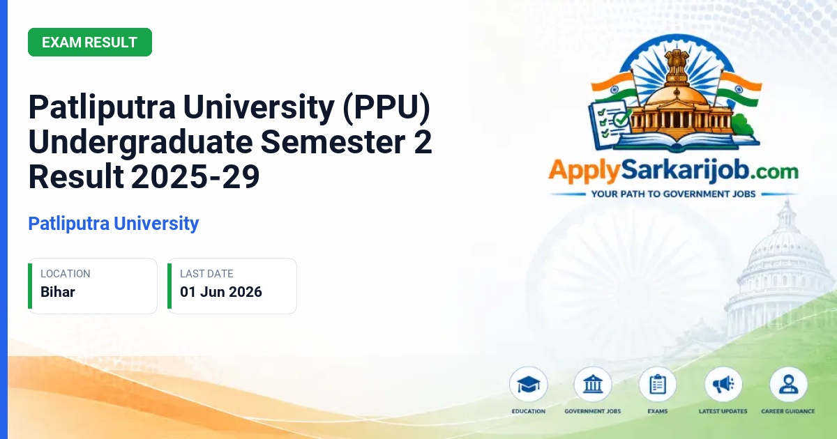 Patliputra University - Patliputra University (PPU) Undergraduate Semester 2 Result 2025-29 Official Notification Poster & Schedule