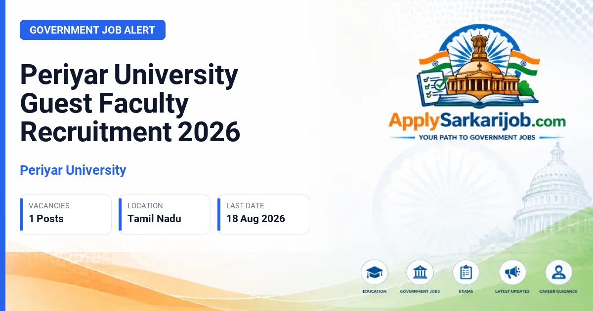 Periyar University - Guest Faculty Official Notification Poster & Schedule