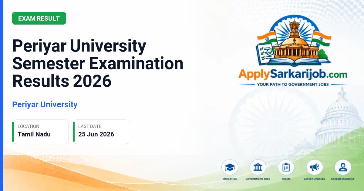 Periyar University - Periyar University Semester Examination Results 2026 Official Notification Poster & Schedule