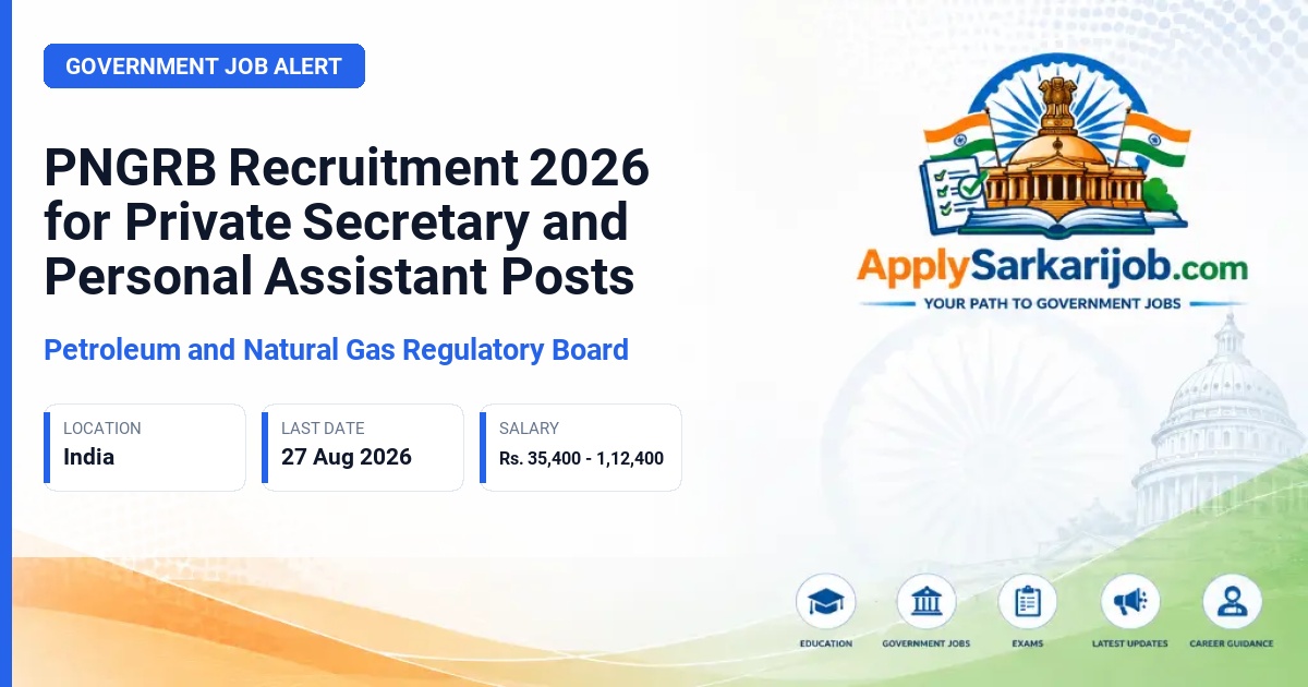Petroleum and Natural Gas Regulatory Board - Private Secretary / Personal Assistant Official Notification Poster & Schedule