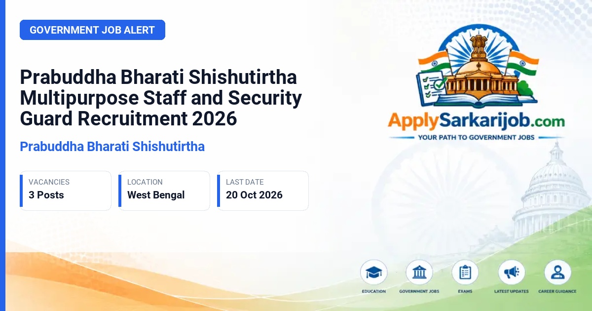 Prabuddha Bharati Shishutirtha - Multipurpose Staff / Security Guard Official Notification Poster & Schedule