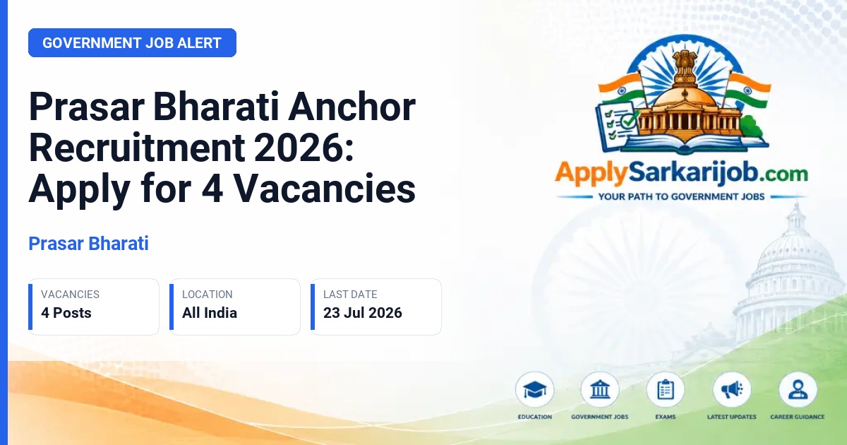 Prasar Bharati - Anchor Official Notification Poster & Schedule